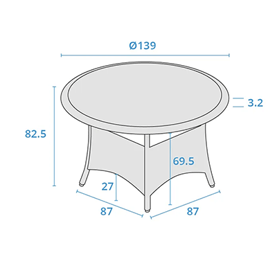 Table dimensions image