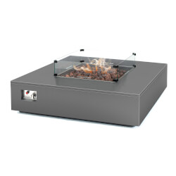 Small Image of Kettler Kalos Universal Coffee Table Fire Pit with Glass Surround