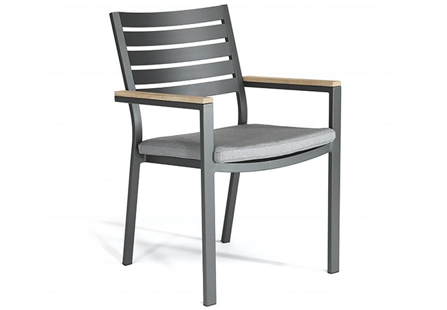 Image of Kettler Elba Dining Chair in Grey with Signature Cushions