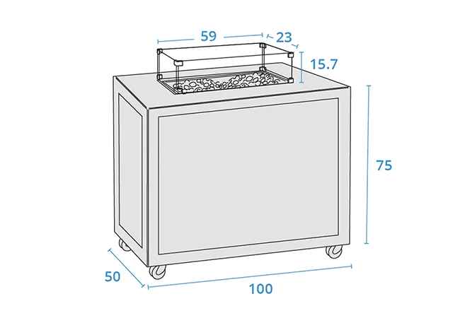 Elba Firepit Station dimensions image