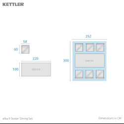 Extra image of Kettler Elba 6 Seat Dining Set in Teak/Grey with Signature Cushions