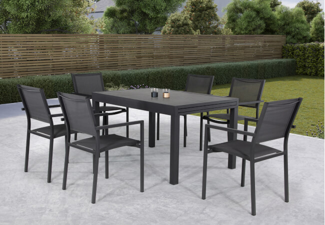 Image of Kettler Menos Sento 6 Seater Dining Set with Extendable Table