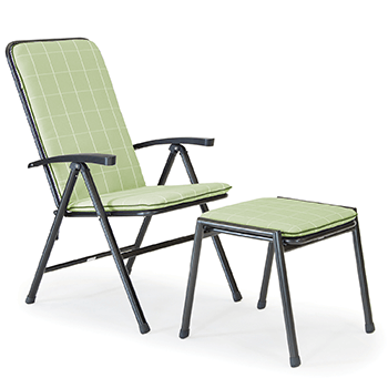 Image of Kettler Novero Recliner with Footstool and Cushions in Sage