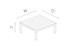 Kettler Elba Coffee Table - dimensions image