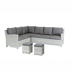 Small Image of Kettler Palma Signature Right Hand Corner Sofa Set in White Wash / Taupe