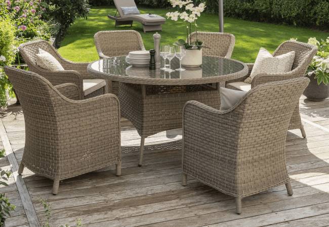 Image of Kettler Charlbury 6 Seater Dining Set with Dining Chairs