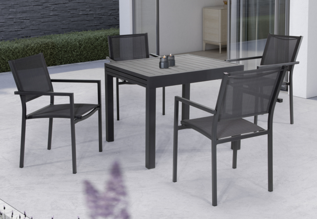 Image of Kettler Menos Sento 4 Seater Dining Set with Extendable Table