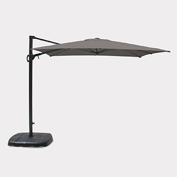 Image of Kettler 2.5m Square Free Arm Parasol - Grey frame / Grey taupe Canopy