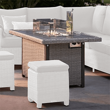 Image of Kettler Palma Fire Pit Table - White Wash