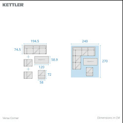 Extra image of Kettler Menos Versa Corner Sofa Set with Adjustable Table