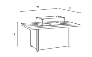 Mini Fire Pit Table - dimensions image