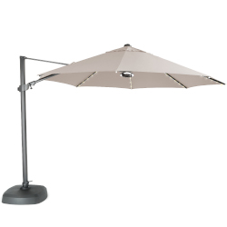 Small Image of Kettler 3.5m Free Arm LED Parasol, in Natural, with BT Speaker