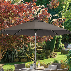 Extra image of Kettler 3.0m Wind up Parasol with Tilt and LEDs, Grey Frame and Taupe Canopy