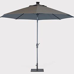Extra image of Kettler 3.0m Wind up Parasol with Tilt and LEDs, Grey Frame and Taupe Canopy