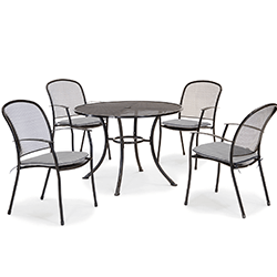 Small Image of Kettler Caredo 4 Seater Round Dining Set - Slate Check NO PARASOL