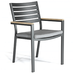 Small Image of Kettler Elba Dining Chair in Grey with Signature Cushions