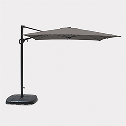Small Image of Kettler 2.5m Square Free Arm Parasol - Grey frame / Grey taupe Canopy