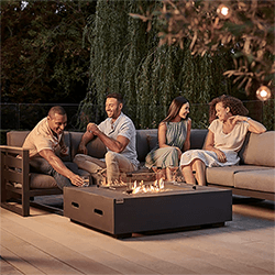 Small Image of Kettler Elba Grande Corner Set with Universal Fire Pit Table