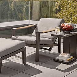 Image of Kettler Elba Relaxer with Footstool in Anthracite/Teak