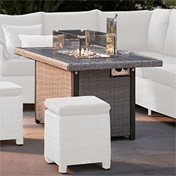 Small Image of Kettler Palma Fire Pit Table - White Wash