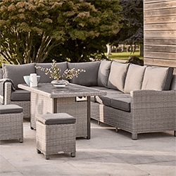 Extra image of Kettler Palma Right Hand Corner Sofa with Fire Pit - Whitewash