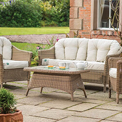 Small Image of Kettler RHS Harlow Carr Sofa Lounge Set in Natural
