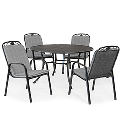 Small Image of Kettler Siena 4 Seat Dining Set - Slate NO PARASOL