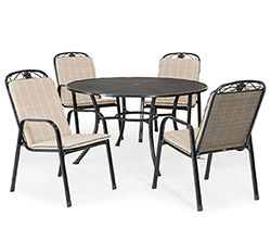 Small Image of Kettler Siena 4 Seat Dining Set - Stone - NO PARASOL