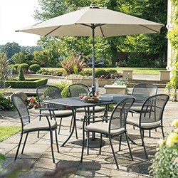 Image of Kettler Caredo 6 Seater Rectangular Dining Set in Stone