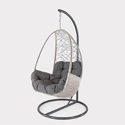 Extra image of Kettler Palma Single Cocoon Hanging Egg Chair in Whitewash