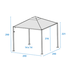 Extra image of Kettler 3x3m Panalsol Pagoda