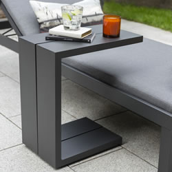 Extra image of Kettler Elba Lounger and Side Table in Grey with Signature Cushion