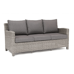 Small Image of Kettler Palma 3 Seat Sofa in White Wash / Taupe