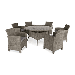 Small Image of Kettler Palma 6 Seater Dining Set with Lazy Susan in Rattan
