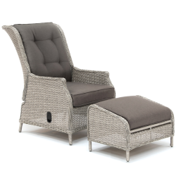 Extra image of Kettler Palma Signature Recliner in White Wash/Taupe