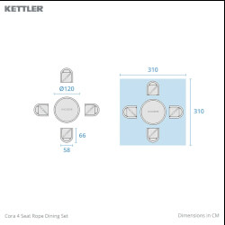 Extra image of Kettler Cora Rope 4 Seater Dining Set