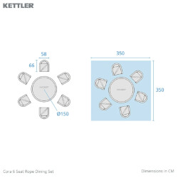 Extra image of Kettler Cora Rope 6 Seater Dining Set