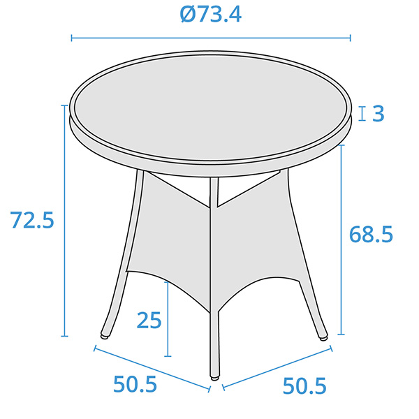 Table dimensions image