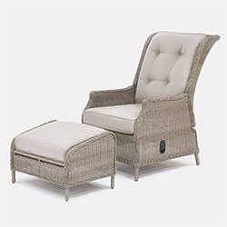 Extra image of Kettler Palma Recliner Duet Set with Footstools and Side Table - Oyster and Stone
