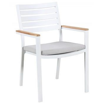Image of Kettler Elba Dining Chair with Cushion - White