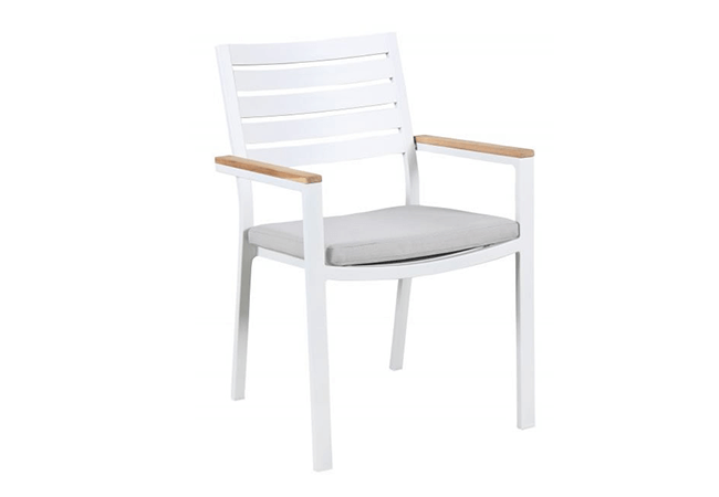 Image of Kettler Elba Dining Chair with Cushion - White