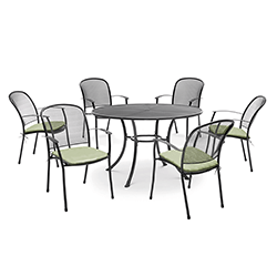 Image of EX-DISPLAY / COLLECTION ONLY - Kettler Caredo 6 Seater Round Dining Set in Sage - NO PARASOL/CUSHIONS