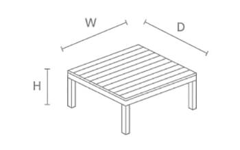 Kettler Elba Coffee Table - dimensions image