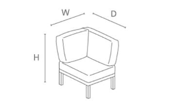 Kettler Elba Corner Modular Sofa - dimensions image