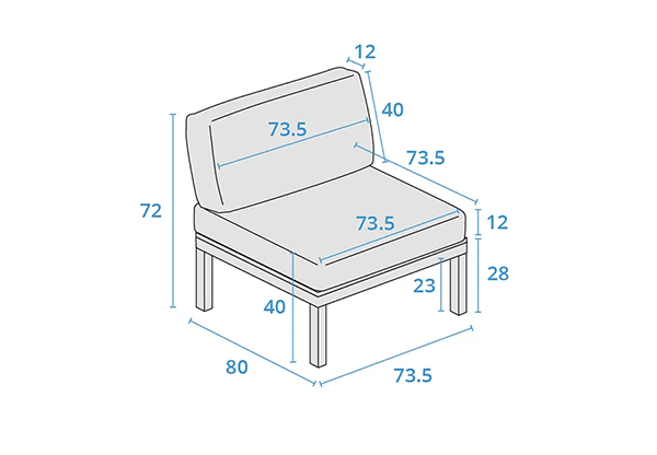 Elba Side Chair Dimension Image