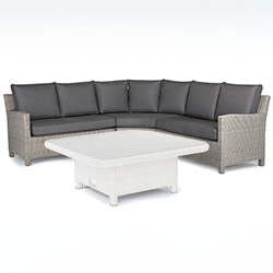 Extra image of Kettler Palma Grande Corner with Signature Cushions in Whitewash/Taupe - NO TABLE