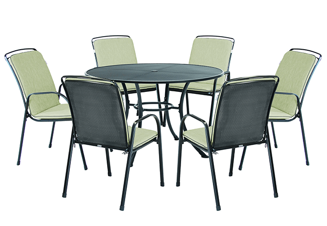 Image of Kettler Savita 6 Seat Dining Set with Parasol - Sage