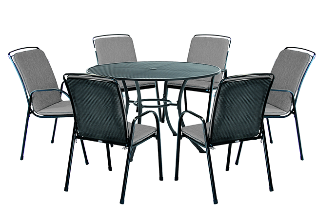 Image of Kettler Savita 6 Seat Dining Set - Slate NO PARASOL