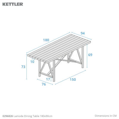 La Mode Dining Table - dimensions image
