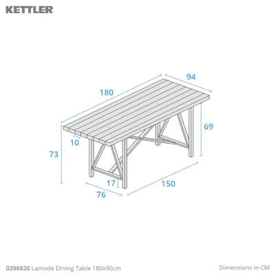 Table dimensions image